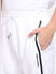 White Mid Rise Tape Detail Co-ord Sweatpants_400925+5