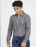 Black Striped Full Sleeves Shirt_400932+2