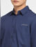 Blue Logo Print Full Sleeves Shirt