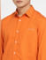 Orange Logo Print Full Sleeves Shirt_400950+5