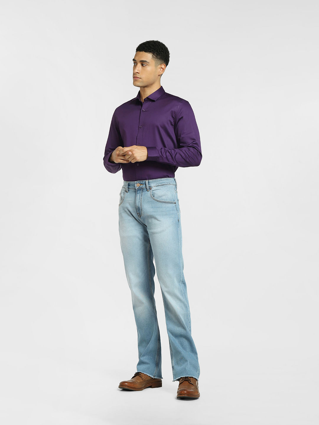 Purple shirt hot sale with jeans