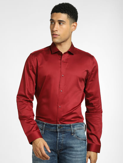 Dark Red Full Sleeves Shirt
