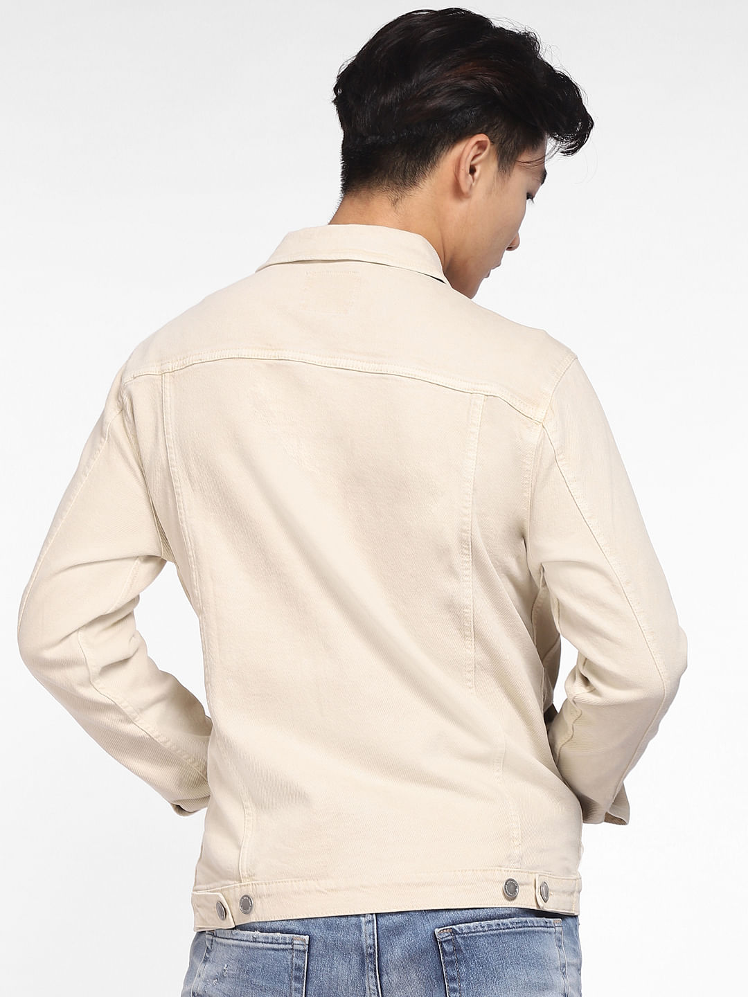 cream denim jacket mens