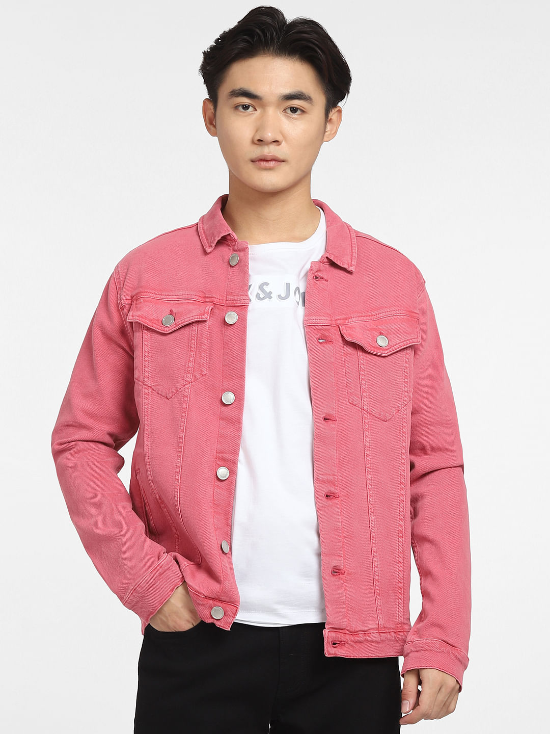 Buy Pink Field Denim Jacket for Men