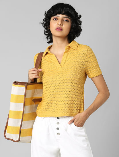 Mustard Structured Polo T-shirt