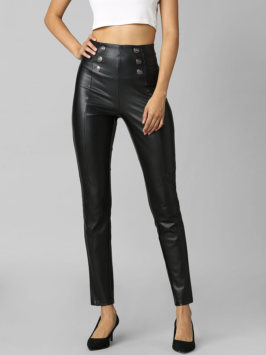 Buy Brown Faux Leather Pants for Women  ONLY  230021901
