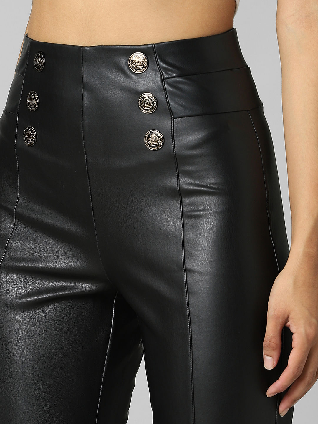 Buy APSAMBRFaux Leather Leggings Women Stretchy Waisted Leather PantsWaist  Size 24 INCH Black at Amazonin