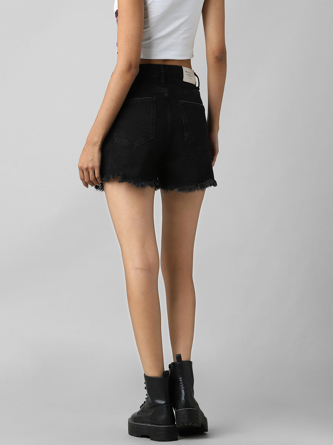Studded denim shorts black | Trendy Shorts - Lush Fashion Lounge