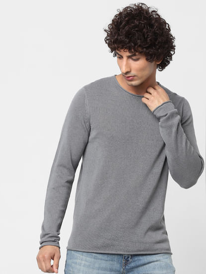 Grey Knit Pullover