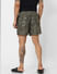 Green Mid Rise Camo Tape Detail Swimshorts