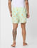 Green Mid Rise All Over Print Swimshorts
