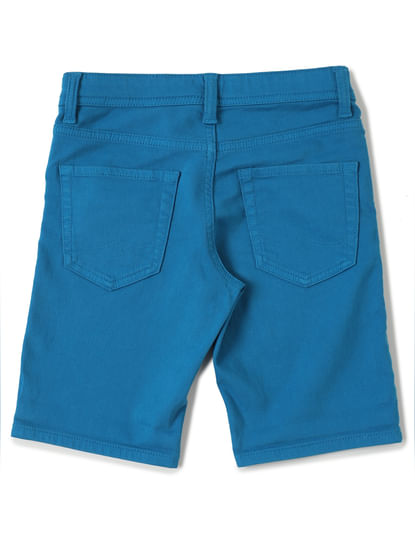 Boys Blue Mid Rise Shorts 