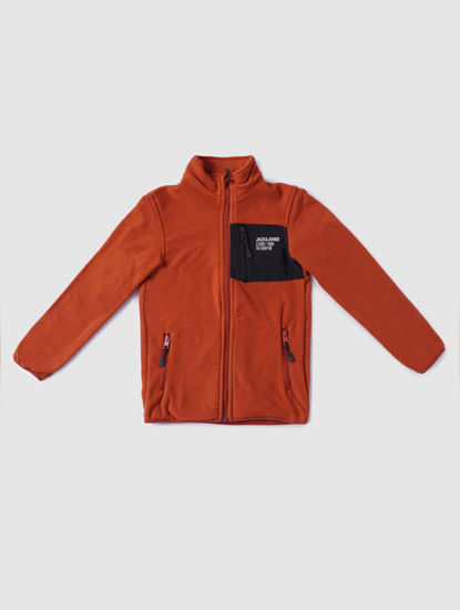 Boys Orange Fleece Jacket