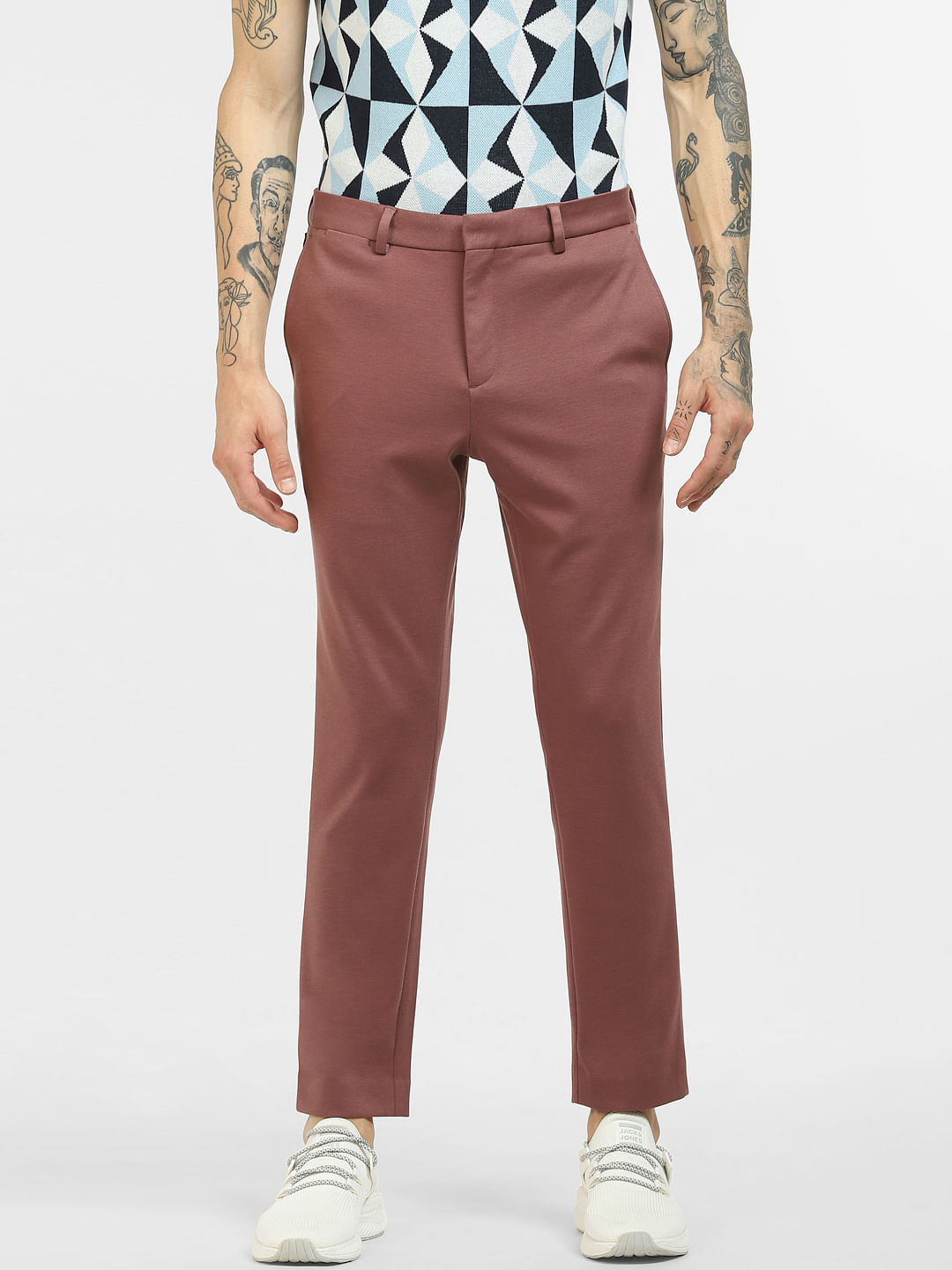 Buy AD by Arvind Light Brown Regular Fit Trousers for Men Online  Tata CLiQ