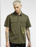 Green Oversized Half Sleeves Shirt_394884+2