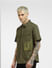 Green Oversized Half Sleeves Shirt_394884+3