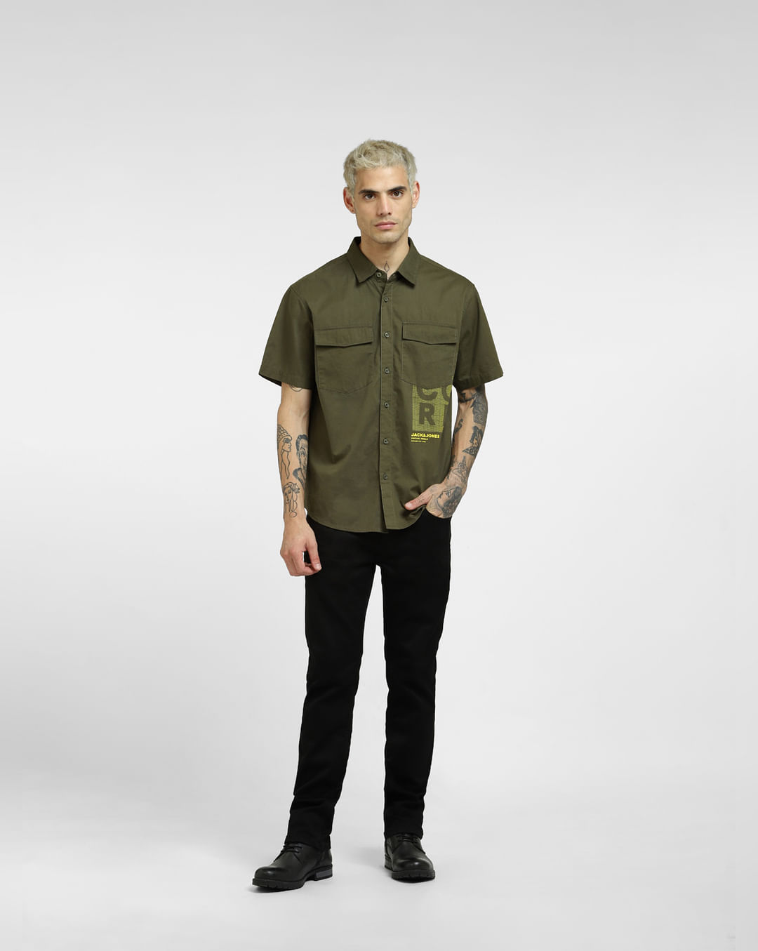 Buy Green Oversized Half Sleeves Shirt for Men