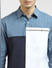 Blue Colourblocked Shirt_394887+5