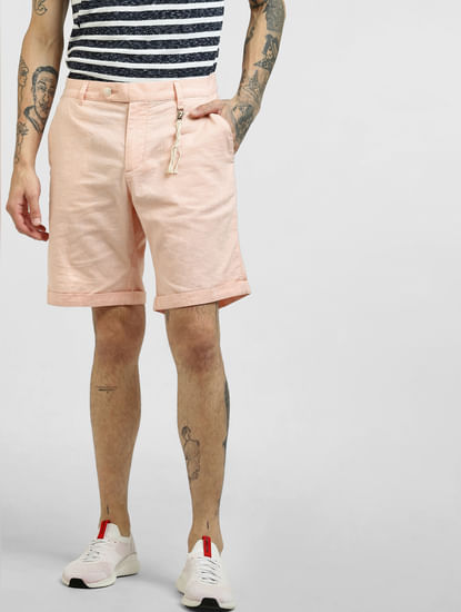 Peach Linen Shorts