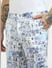 White Printed Linen Shorts_394905+5