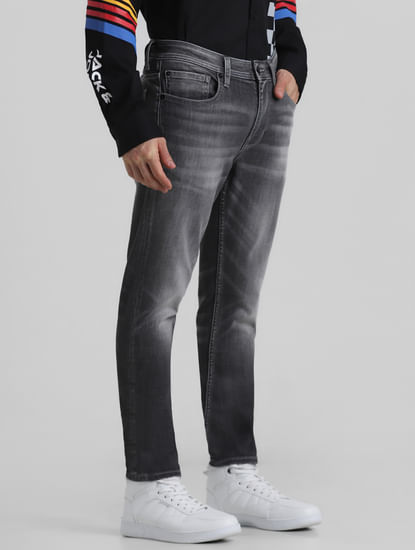 Grey Low Rise Washed Slim Fit Jeans