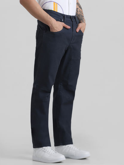 Dark Grey Low Rise Cut & Sew Anti Fit Jeans