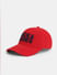 Red Logo Print Baseball Cap_409485+2