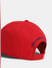 Red Logo Print Baseball Cap_409485+5