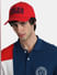 Red Logo Print Baseball Cap_409485+6