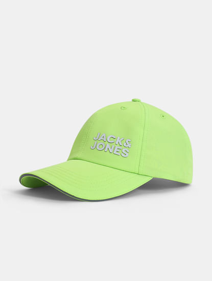 Neon Green Logo Print Activewear Cap