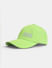 Neon Green Logo Print Activewear Cap_409492+2
