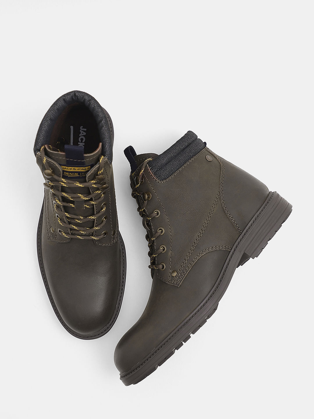 Olive leather clearance boots