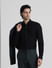 Black Knit Dobby Full Sleeves Shirt_409510+1