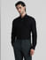 Black Knit Dobby Full Sleeves Shirt_409510+2