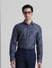 Blue Abstract Print Jacquard Shirt_409511+1