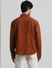 Brown Cotton Jacquard Oversized Shirt_409521+4
