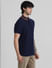 Blue Indigo Dyed Polo Knit T-shirt_409523+3