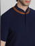 Blue Indigo Dyed Polo Knit T-shirt_409523+5