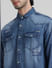 Blue Distressed Denim Shirt_409524+5