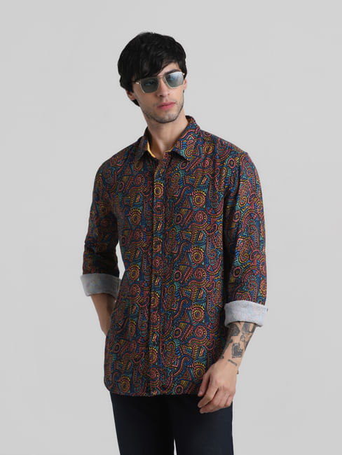 Multi-Coloured Printed Full Sleeves Shirt