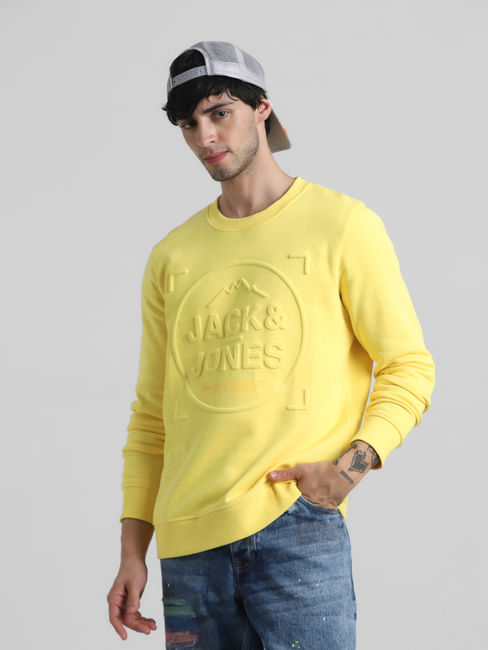 Yellow Embossed Logo Sweatshirt