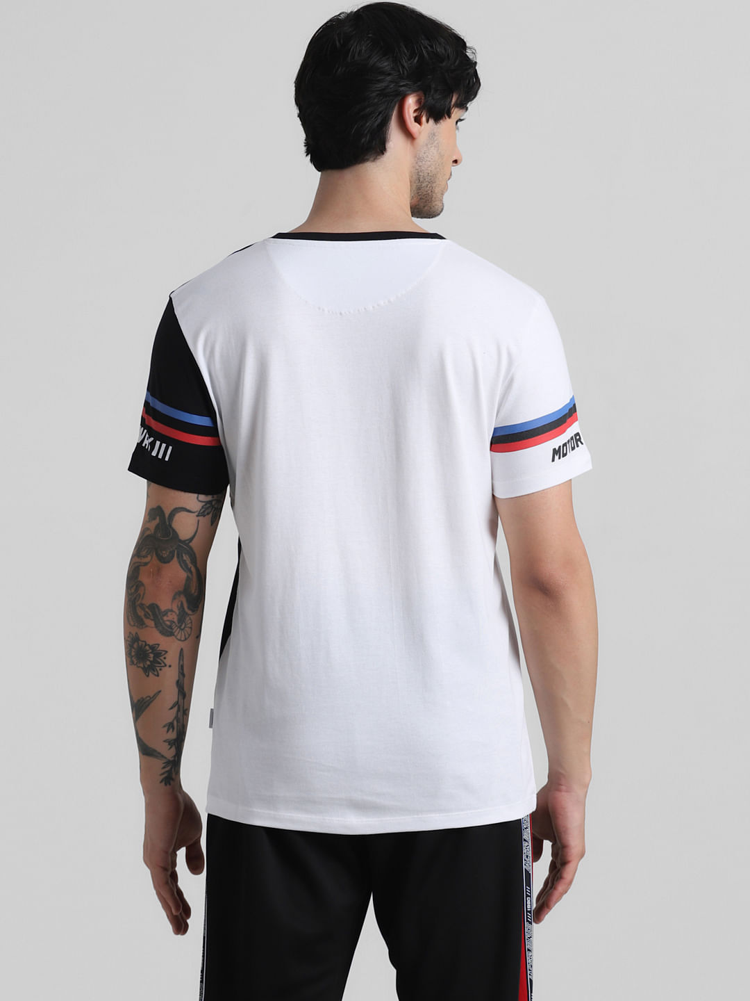 URBAN RACERS by White Colourblocked T-shirt