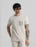 Beige Knitted Pocket Crew Neck T-shirt_409559+1