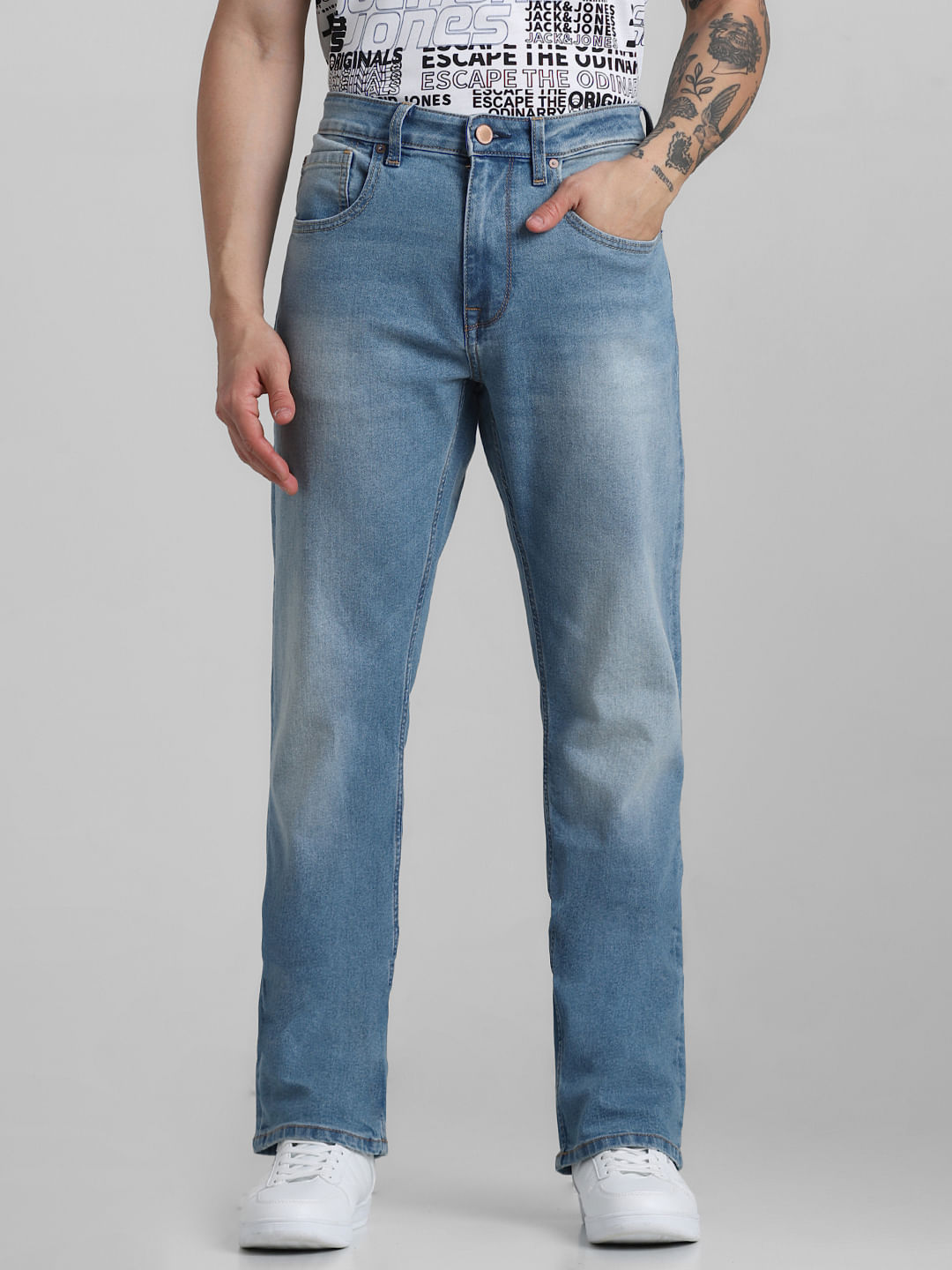 Light blue bootcut jeans on sale mens