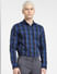 Dark Blue Check Full Sleeves Shirt_404501+2