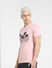 Pink 3D Print Crew Neck T-shirt_404507+3