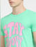 Green Typographic Print Crew Neck T-shirt_404510+5