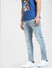 Blue Low Rise Distressed Liam Skinny Jeans_404517+3