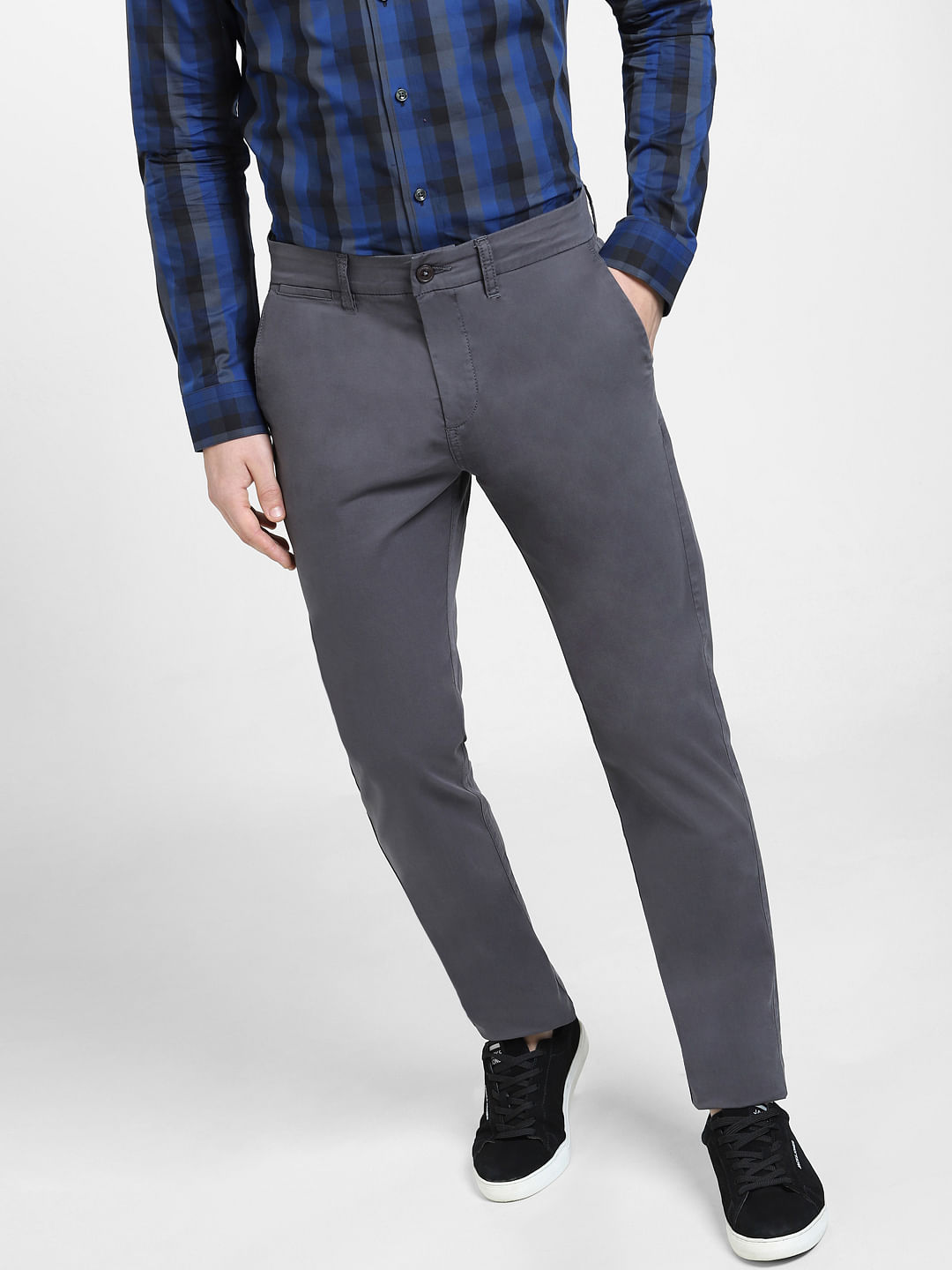 HUGO BOSS US-40R IT-56 men's suit pants trousers 100% wool check charc –  Jenifers Designer Closet