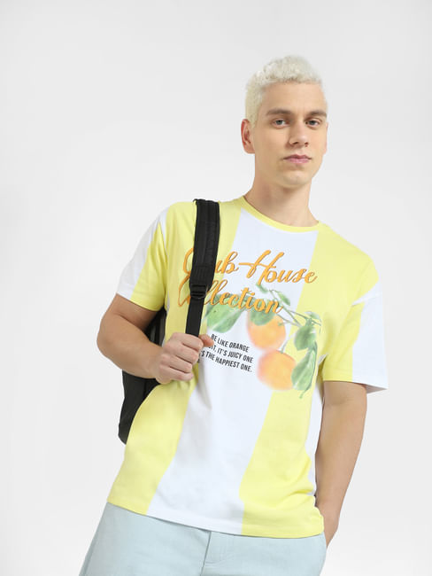 Yellow Printed Boxy Fit T-shirt